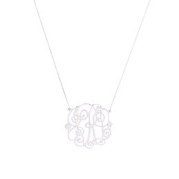 Silver Monogrammed Lacey Necklace