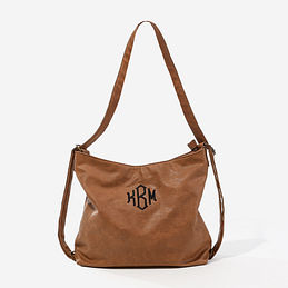 Monogrammed Convertible Backpack in Brown