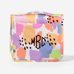 Monogrammed Packable Hanging Travel Case in Melon Patch