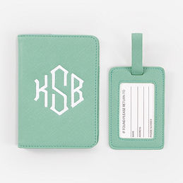 Personalized Travel Set including a passport holder case and luggage tag
