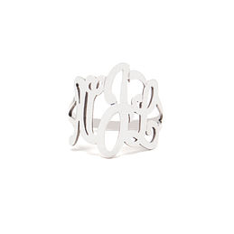 Sterling Silver Monogrammed Cut Out Ring