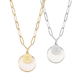 Monogrammed Layered Disc Necklace