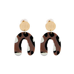 Monogrammed Leopard Arch Earrings