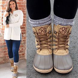 duck boots with initials