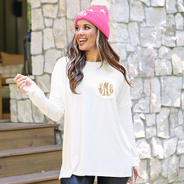 Marleylilly Monogrammed Heathered Pullover Tunic