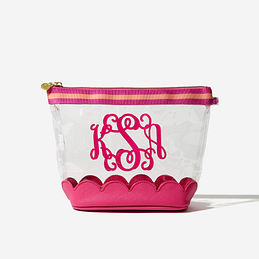 Monogrammed Scalloped Cosmetic Case