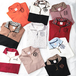 Monogrammed Quarter Zip Sweatshirt