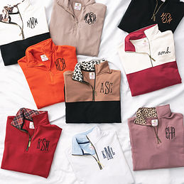 Monogrammed Quarter Zip Sweatshirt
