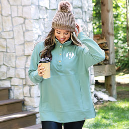 Marleylilly Monogrammed Quarter Zip Sweatshirt