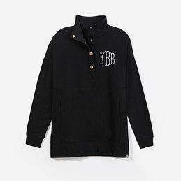 monogrammed sweatshirt tunic in black