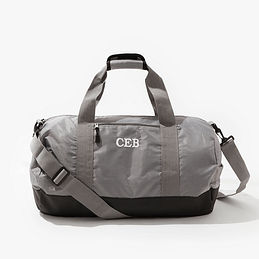 Personalized Packable Travel Bag in Charcoal