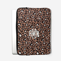 Monogrammed Laptop Sleeve in Cheetah