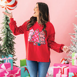 Merrvey Retro Pink Santa Sweatshirt, Vintage Santa Claus Crewneck Unisex Adult Size S M L XL 2XL - View #3