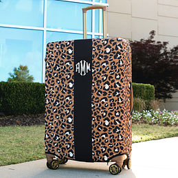 Personalized Black & White Stripe Suitcase - Marleylilly