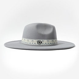 Gray wide brim hat