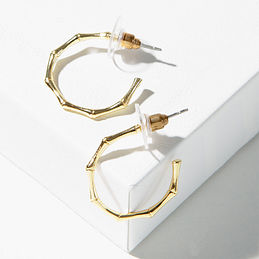 Bamboo Hoops in Gold