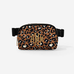 monogrammed belt bag in cheetah
