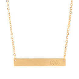 Monogrammed Bar Necklace - Initial Bar 