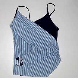 BLOOPER SWIM: Monogrammed Ruched Tankini