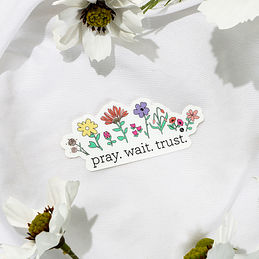 3 Pray Wait Trust Sticker, Pray Sticker, Trust Sticker, Christian Sticker,  Faith Sticker, Prayer Sticker, Religious Sticker, 457 