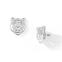 Tiger Stud Earrings in Silver