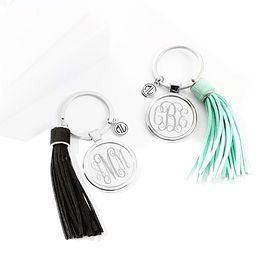 Monogram Keychains for Women Gold Keychain Personalized Keychain Tassel  Keychain Custom Keychain Gifts for Bridesmaid Keychain (EB3140)