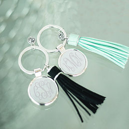 Gracefully Refined Louisiana Resin Keychain with Tassel Blush Pink