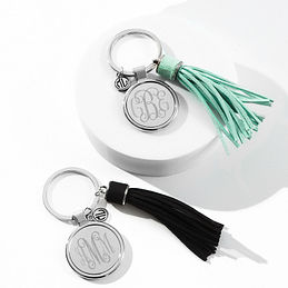 Monogrammed Tassel Key Chain