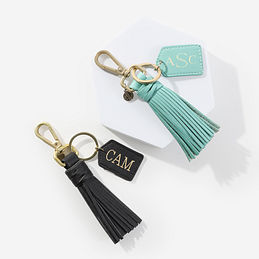 Monogrammed Tassel Key Fob