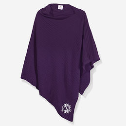 monogrammed poncho in purple