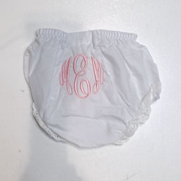 BLOOPER KIDS: Monogrammed White Eyelet Baby Bloomers