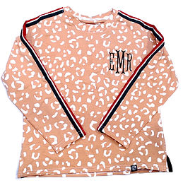 BLOOPER KIDS: Monogrammed Kids Striped Sleeve Shirt