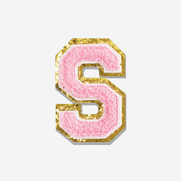 BLOOPER: Chenille Large Letter S in Pink