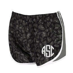 black and white running shorts