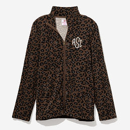 ★JOHNBULL  LEOPARD FLEECE ZIP PARKER★ Leopard Fleece Quarter Zip Jacket - Cracker Barrel