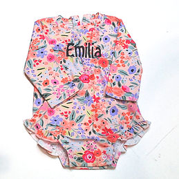 BLOOPER KIDS: Monogrammed Kids Rashguard Swimsuit