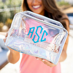 BAG ONLY Monogram Clear Flat Pouch Makeup Bag Cosmetic 