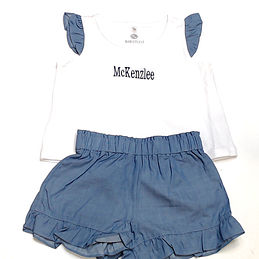 BLOOPER KIDS: Monogrammed Toddler Ruffle Short Set