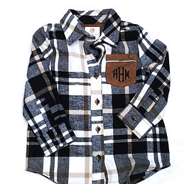BLOOPER KIDS Monogrammed Kids Plaid Layering Tunic