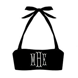 Monogrammed Swimsuit Top Personalized Bandeau Monogrammed 