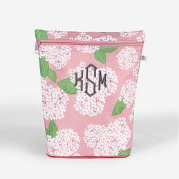 Monogrammed Ditty Bag in Pink Hydrangea