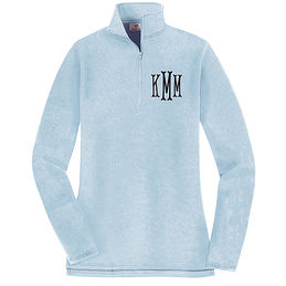 monogrammed pullover quarter zip