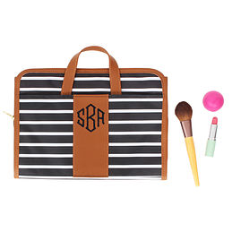 striped hanging toiletry bag