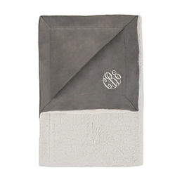 monogrammed sherpa blanket