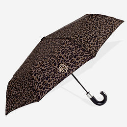 Monogrammed Umbrella in Dark Leopard