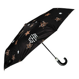 Monogrammed Umbrella in Cheetah Stars