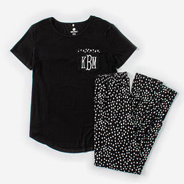 Pajama Set Shorts - Custom Monogram PJs Shorts –
