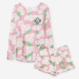 Lulu Grace Designs Women's Monogrammed Shorts Pajama Set