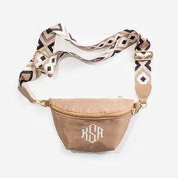 Monogrammed Fanny Pack in Taupe