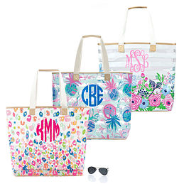 Monogrammed Large Beach Bag Multi-Color - Marleylilly